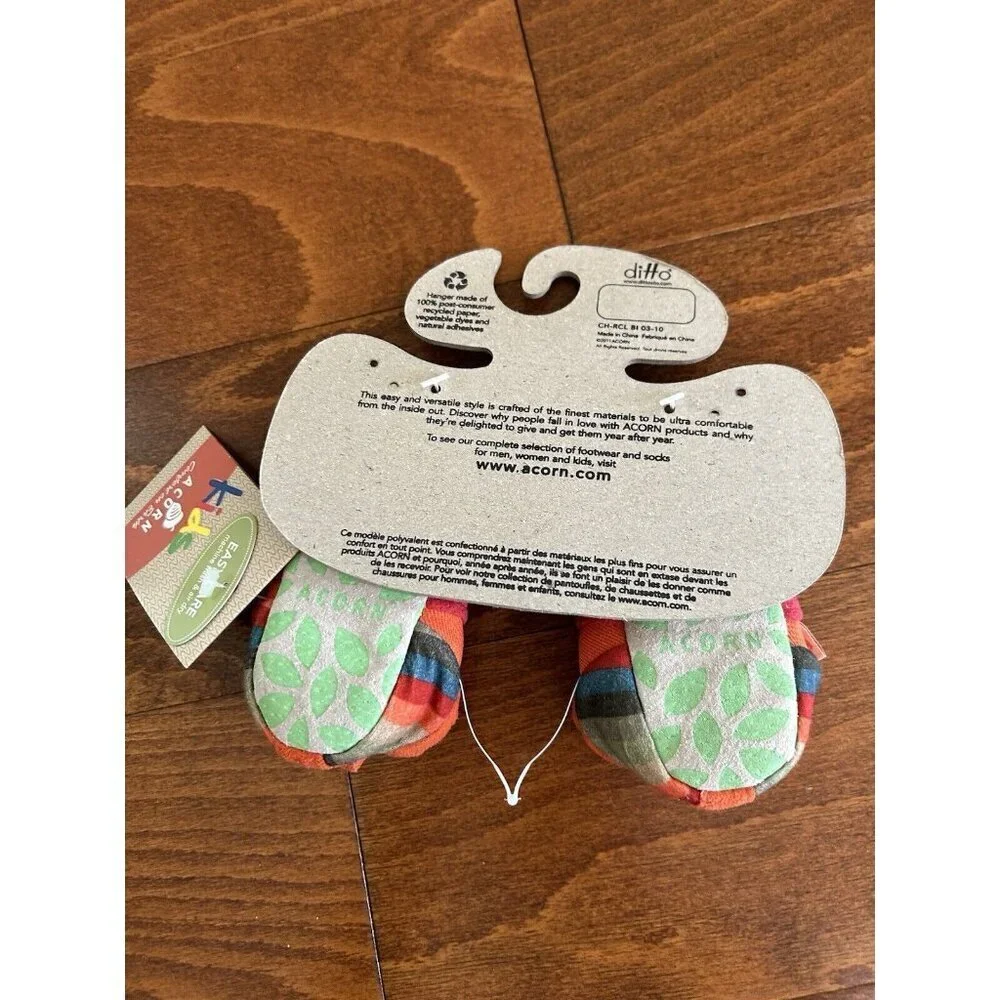 Acorn Baby Tots Hedgehog Baby Slippers Green Fur‎ lined NEW 6-12 Months